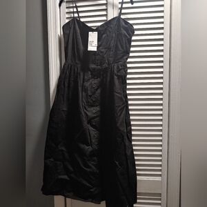 H&M Linen Blend Black Dress / Size Large / NWT